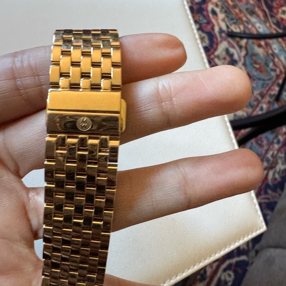 Michele 18mm Gold Plated Metal Bracelet Watch Band - Picture 3 of 16